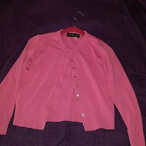 Pink button up cardigan